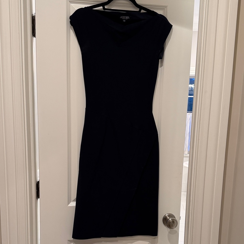 Chiara Boni Classic Navy Blue Midi Dress